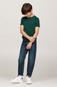 Chłopiec Tommy Hilfiger t-shirt bawełniany dziecięcy KB0KB06879.9BYH.86.122 zielony