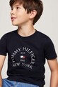 Dječaci Dječja pamučna majica kratkih rukava Tommy Hilfiger KB0KB09278.9BYH.74.122 mornarsko plava