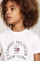 Dječaci Dječja pamučna majica kratkih rukava Tommy Hilfiger KB0KB09278.9BYH.128.176 bijela