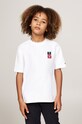 Dječja pamučna majica kratkih rukava Tommy Hilfiger print bijela KB0KB09280.9BYH.128.176