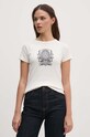 Bavlnené tričko Tommy Hilfiger béžová WW0WW42089