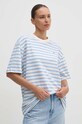 Tommy Hilfiger t-shirt bawełniany wzorzyste niebieski WW0WW42323