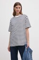 Tommy Hilfiger t-shirt bawełniany wzorzyste granatowy WW0WW42323