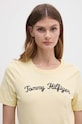 Tommy Hilfiger t-shirt bawełniany żółty WW0WW42589