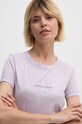Одяг Бавовняна футболка Calvin Klein Jeans J20J223556 фіолетовий