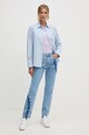 Pamučna majica Calvin Klein Jeans J20J223625 ljubičasta AW24
