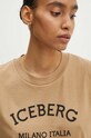 Iceberg t-shirt bawełniany beżowy F021.6325