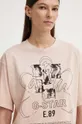 różowy G-Star Raw t-shirt bawełniany