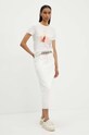 G-Star Raw t-shirt bawełniany D24643.4107 beżowy AW24
