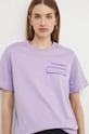 Бавовняна футболка BOSS фіолетовий 50521741