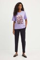 BOSS t-shirt bawełniany 50521931 fioletowy AW24