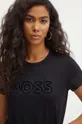 μαύρο Βαμβακερό μπλουζάκι BOSS