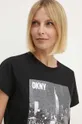 чорний Бавовняна футболка Dkny