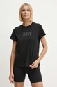 Βαμβακερό μπλουζάκι DKNY μαύρο DP4T9672