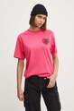 HUGO t-shirt bawełniany 50521072 różowy AW24