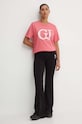 Guess t-shirt bawełniany SARA V4YI01.K8FQ4 różowy AW24