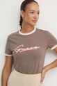 Guess t-shirt bawełniany NOÉMIE brązowy V4YI05.K8FQ4