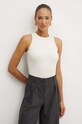 Weekend Max Mara top z elastanem beżowy 2425366021600