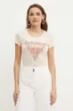 Guess t-shirt BOUQUET beżowy