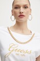Abbigliamento Guess t-shirt in cotone CRYSTAL W4YI16.I3Z14 bianco