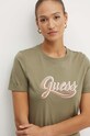 Guess t-shirt bawełniany GLITTERY zielony W4YI09.JA914