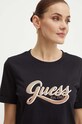 Guess t-shirt bawełniany GLITTERY czarny W4YI09.JA914