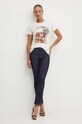 Guess t-shirt bawełniany SUTAN W4YI46.K9RM1 beżowy AW24