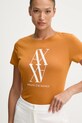 Îmbrăcăminte Armani Exchange tricou din bumbac 6DYT04.YJG3Z portocaliu