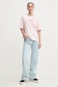 Хлопковая футболка Guess Jeans W4YI08.K8HM0 розовый SS25