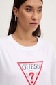 Βαμβακερό μπλουζάκι Guess Jeans λευκό W4YI76.K8HM0