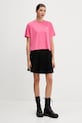 Bombažna kratka majica Guess Jeans W4YI05.K8HM0 roza NC25