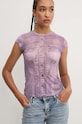 Tričko Guess Originals fialová W4YP19.KBBF0