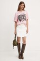 Pinko t-shirt bawełniany 101704.A240 różowy AW24