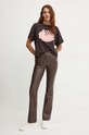 Хлопковая футболка Pinko 103993.A23Z коричневый AW24
