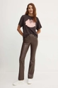 Pinko t-shirt in cotone 103993.A23Z marrone AW24