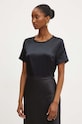 Μεταξωτή μπλούζα Marciano Guess DENISE μαύρο 4YGH07.7117A