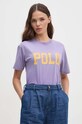 Polo Ralph Lauren tricou din bumbac 211941181 violet AW24