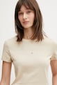 Tommy Jeans tricou de damă din bumbac bej DW0DW18398