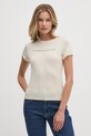 Хлопковая футболка Tommy Jeans DW0DW18398 бежевый NC24