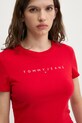 Bavlnené tričko Tommy Jeans DW0DW18398 červená