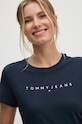 Ρούχα Βαμβακερό μπλουζάκι Tommy Jeans DW0DW18398 σκούρο μπλε