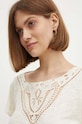 Бавовняна футболка Lauren Ralph Lauren бежевий 200940443