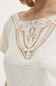 Хлопковая футболка Lauren Ralph Lauren 200940443 бежевый