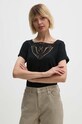 Бавовняна футболка Lauren Ralph Lauren чорний 200940443