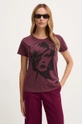 Pinko t-shirt bawełniany nadruk różowy 100355.A293