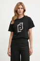 Liu Jo t-shirt bawełniany czarny WF4104.J5904
