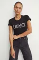 Бавовняна футболка Liu Jo regular чорний WF4107.JS923