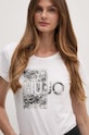 Liu Jo t-shirt bawełniany nadruk biały WF4178.JS923