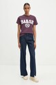 BA&SH t-shirt bawełniany 1H24IONI fioletowy AW24