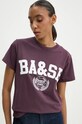 BA&SH t-shirt bawełniany fioletowy 1H24IONI